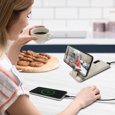 View Wireless Charging 10,000mAh Backup Battery - OATMEAL