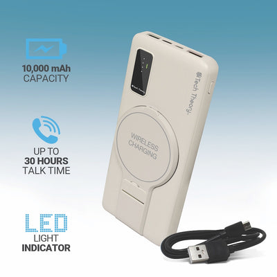 View Wireless Charging 10,000mAh Backup Battery - OATMEAL