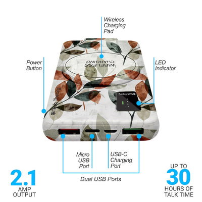 View Wireless Charging 10,000mAh Backup Battery - AUTUMN LEAVES