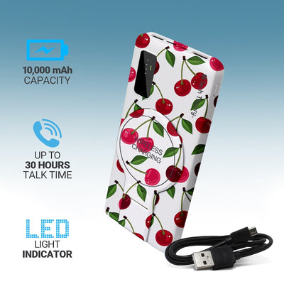View Wireless Charging 10,000mAh Backup Battery - CHERRIES