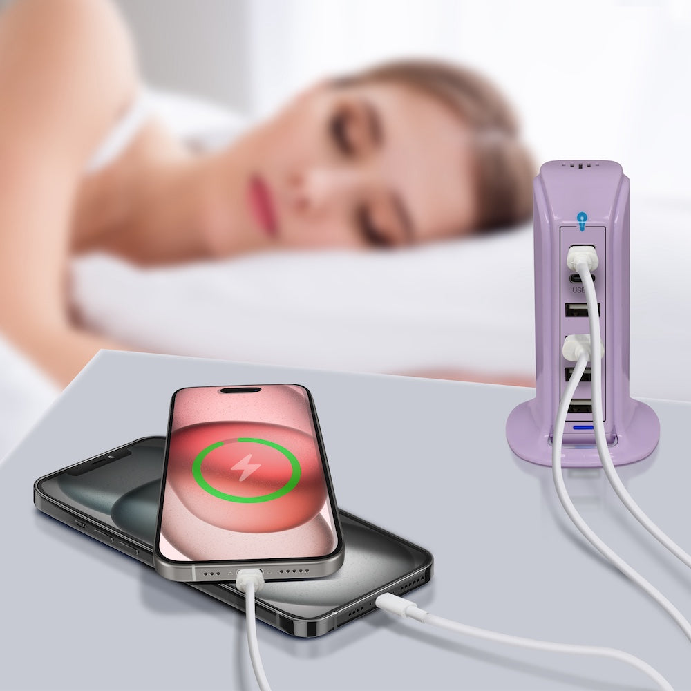 PowerUp PD Power Tower Multi Port Charging Station - LAVENDER