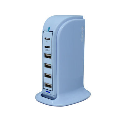 PowerUp PD Power Tower Multi Port Charging Station - SOFT BLUE