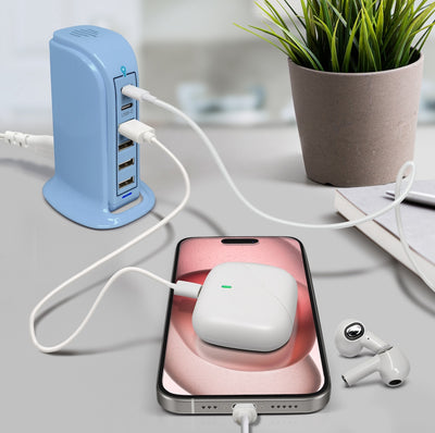 PowerUp PD Power Tower Multi Port Charging Station - SOFT BLUE