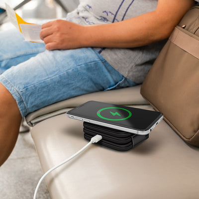 PowerUp Trinity 3 in 1 Wireless Charging Station for iPhone AirPods & iWatch - BLACK