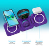PowerUp Trinity 3 in 1 Wireless Charging Station for iPhone AirPods & iWatch - PURPLE