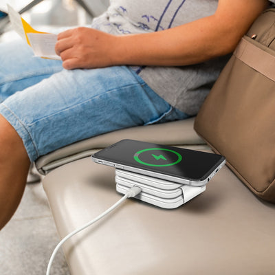 PowerUp Trinity 3 in 1 Wireless Charging Station for iPhone AirPods & iWatch - WHITE