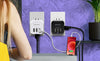 PowerUp Squared 3 Outlet & 3 USB Charging Station - BLACK