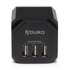 PowerUp Squared 3 Outlet & 3 USB Charging Station - BLACK