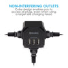 PowerUp Squared 3 Outlet & 3 USB Charging Station - BLACK