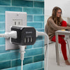 PowerUp Squared 3 Outlet & 3 USB Charging Station - BLACK