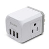 PowerUp Squared 3 Outlet & 3 USB Charging Station - WHITE