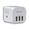 PowerUp Squared 3 Outlet & 3 USB Charging Station - WHITE
