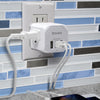 PowerUp Squared 3 Outlet & 3 USB Charging Station - WHITE