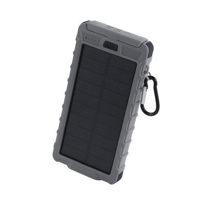 Solar 10,000mAh Dual USB Backup Battery - Grey