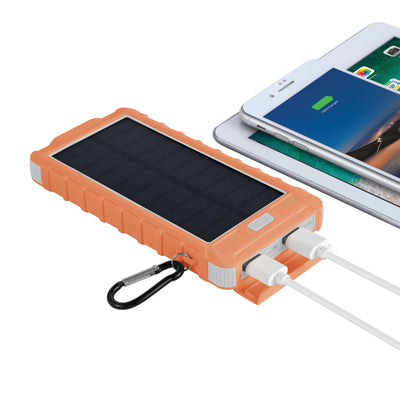 Solar 10,000mAh Dual USB Backup Battery - Peach