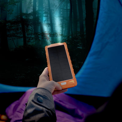 Solar 10,000mAh Dual USB Backup Battery - Peach