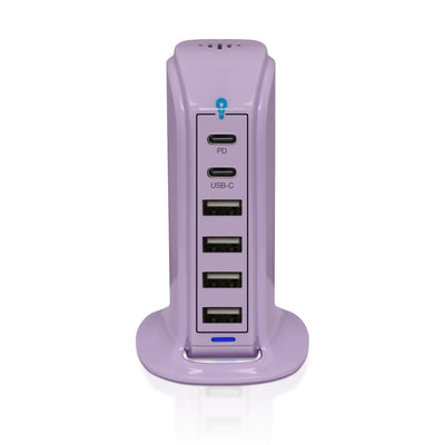 Power Tower Multi Port Charging Station - Lavender