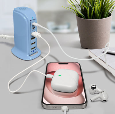Power Tower Multi Port Charging Station - Blue