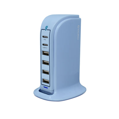 Power Tower Multi Port Charging Station - Blue