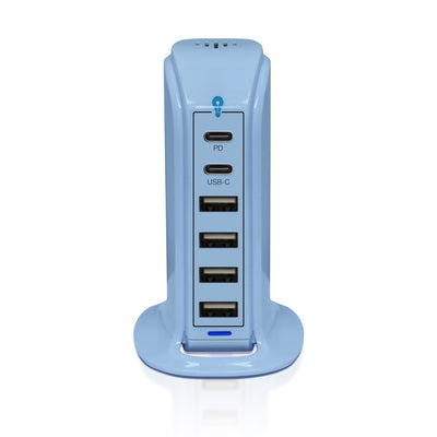 Power Tower Multi Port Charging Station - Blue