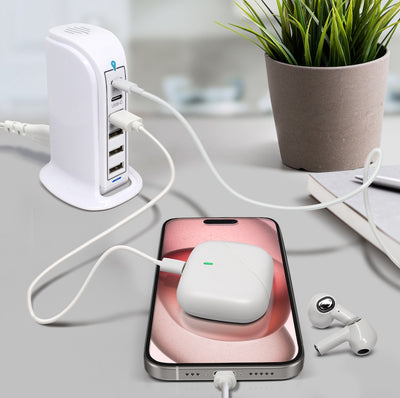 Power Tower Multi Port Charging Station - White
