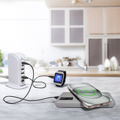 Power Tower Multi Port Charging Station - White