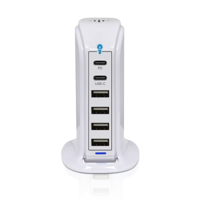 Power Tower Multi Port Charging Station - White