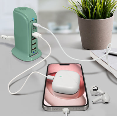Power Tower Multi Port Charging Station - Green