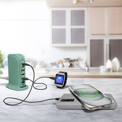 Power Tower Multi Port Charging Station - Green