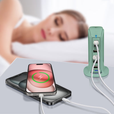 Power Tower Multi Port Charging Station - Green