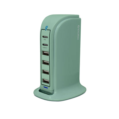 Power Tower Multi Port Charging Station - Green