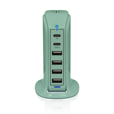Power Tower Multi Port Charging Station - Green