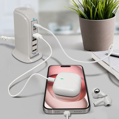 Power Tower Multi Port Charging Station - Grey