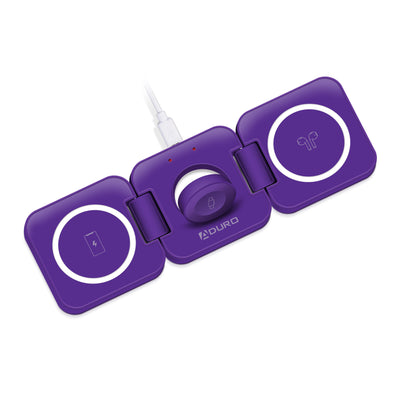 Trinity 3 in 1 Wireless Charging Station for iPhone AirPods & iWatch - Purple