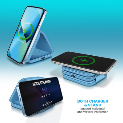 Trinity 3 in 1 Wireless Charging Station for iPhone AirPods & iWatch - Blue