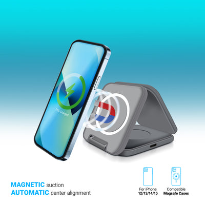 Trinity 3 in 1 Wireless Charging Station for iPhone AirPods & iWatch - Grey