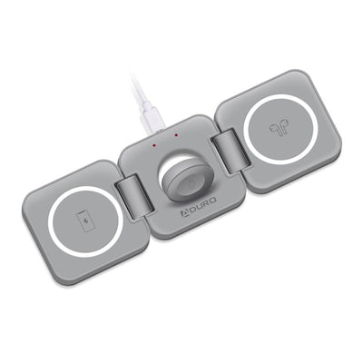 Trinity 3 in 1 Wireless Charging Station for iPhone AirPods & iWatch - Grey