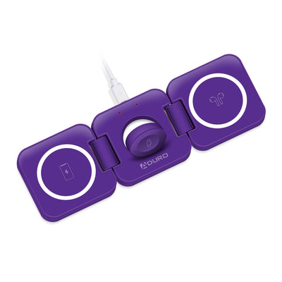 Trinity 3 in 1 Wireless Charging Station for iPhone AirPods & iWatch - PURPLE