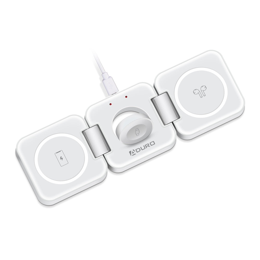 Trinity 3 in 1 Wireless Charging Station for iPhone AirPods & iWatch - WHITE