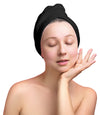 4 Pack Quick Drying Hair Towel Wrap - BLACK/WHITE