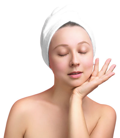 4 Pack Quick Drying Hair Towel Wrap - BLACK/WHITE