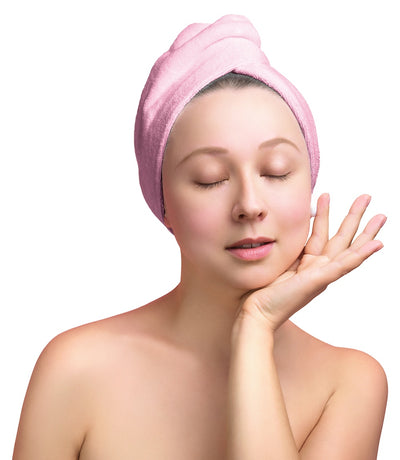 2 Pack Quick Drying Hair Towel Wrap - PINK/PURPLE