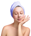 2 Pack Quick Drying Hair Towel Wrap - PINK/PURPLE