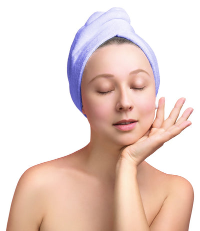 2 Pack Quick Drying Hair Towel Wrap - PINK/PURPLE