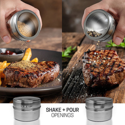 4 Pack Twist and Shake Magnetic Spice Jars