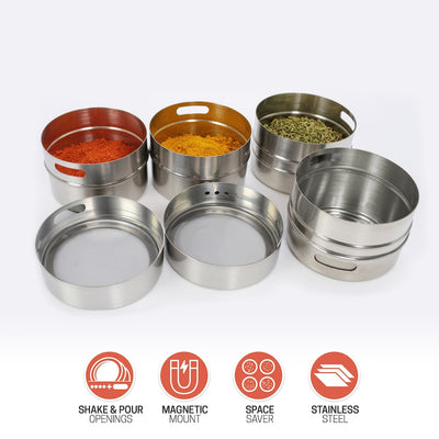 4 Pack Twist and Shake Magnetic Spice Jars
