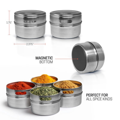 4 Pack Twist and Shake Magnetic Spice Jars