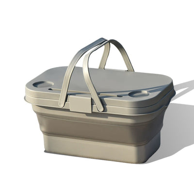 Seamless Outdoors – Collapsable Picnic Basket With Tray Stand - GRAY