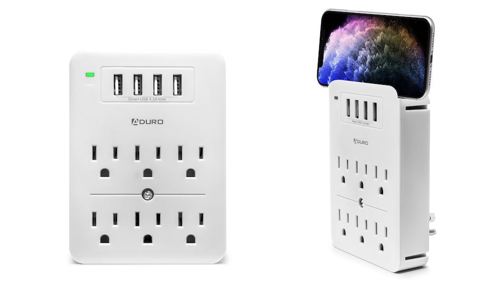 Surge Charging Station with 6 Outlets & 4 USB Ports - WHITE