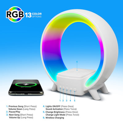 RGB Light Show Speaker with Wireless Charger